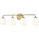 Norah 4 Light 32 inch Vintage Brass Vanity Light Wall Light